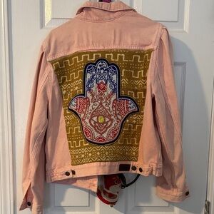 Pink Embroidered Women's Jacket